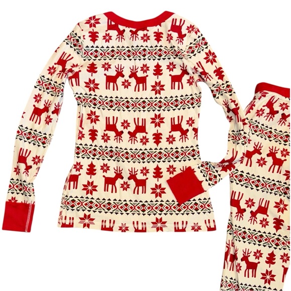 Hannah Anderson Christmas Pj Set women's Size Small Organic Cotton Dear Deer - Picture 8 of 12